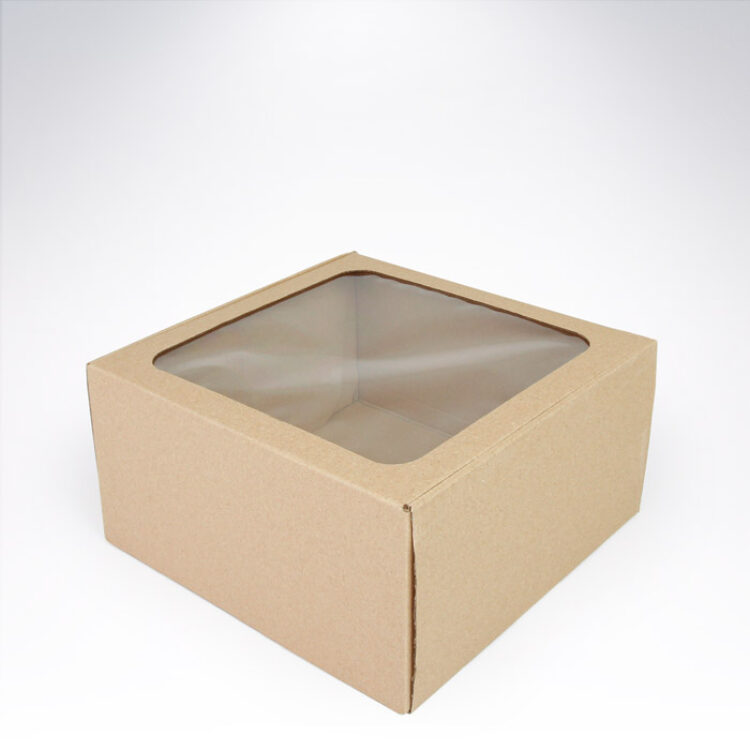 Krabička s okienkom 250x250x130 hneda