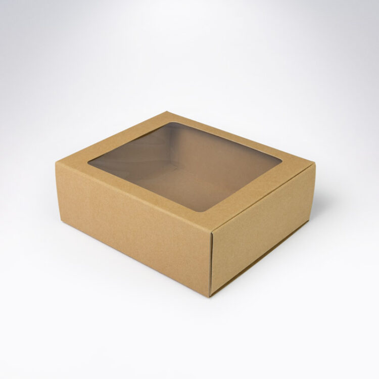 Krabička s okienkom 161x135x55 hnedá